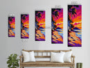 Tropical Paradise, Palm Trees, Sunset Beach Art, Coastal Home Decor, Vibrant Wall Art, Boho Beach House, Canvas Print, Living Room Art