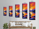 River Reflection, Sunset Landscape, Tranquil Nature Art, Vibrant Wilderness Scene, Cozy Home Decor, Canvas Print, Living Room Art