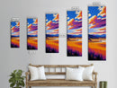 Mountain Meadow, Sunset Landscape, Nature Lover Art, Vibrant Sky Scene, Cozy Cabin Decor, Canvas Print, Bedroom Wall Art