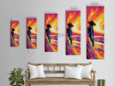 Western Cowboy Art, Canvas Print, Sunset Landscape, Lone Rider Painting, Dramatic Wall Decor, Country Living Room Art, Rustic Style