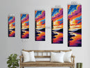 Serene Lake Sunset, Framed Canvas Print, Nature Wall Art, Reflective Water Scene, Cabin Decor, Relaxing Home Vibe, Boho Style