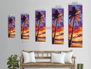 Tropical Palm Sunset, Canvas Print, Vibrant Beach Art, Island Escape Wall Decor, Summer Home Aesthetic, Coastal Living Room Art