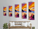 Beach Barrel, Coastal, Relaxing, Vibrant, Framed Canvas Print, Nautical Art, Seaside Decor, Bedroom Wall Art, Sunset Painting, Beach Life