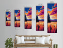 Lake Sunset, Scenic View, Mountain Horizon, Golden Glow, Canvas Print, Nature Wall Art, Living Room Decor, Cozy Rustic Home