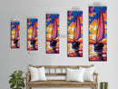 Sailboat, Sunset, Ocean, Reflection, Framed Canvas Print, Nautical Wall Art, Living Room Art, Vibrant Wall Print, Summer Art