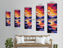 Lake, Sunset, Mountains, Framed Canvas Print, Cabin Wall Art, Nature Home Decor, Serene Landscape Art, Rustic Living Room Print