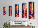 Autumn Forest, Sunset Glow, Framed Canvas Print, Cozy Home Decor, Fall Aesthetic Art, Serene Nature Artwork, Vibrant Tree Painting