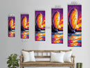 Ocean Waves, Sunset Sailing, Nautical Scene, Canvas Print, Coastal Wall Art, Vibrant Seascape, Beach House Decor, Living Room Painting
