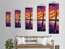 Wild West Rifle, Vibrant Gun Wall Art, Cowboy Western Decor, Sunset Painting, Rustic Home Art, Framed Canvas Print