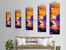 Sunset Lake View, Tranquil Nature Art, Colorful Landscape Print, Cabin Wall Art, Living Room Decor, Framed Canvas Print