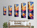 Mountain Lake Sunset, Vibrant Nature Art, Autumn Landscape Print, Cozy Cabin Decor, Scenic Wall Art, Framed Canvas Print