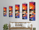 Sunset River Landscape, Vibrant Fall Art, Warm Nature Print, Relaxing Home Decor, Rustic Cabin Wall Art, Framed Canvas Print