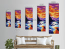 River Sunset Glow, Vibrant Landscape Print, Serene Water Reflection Art, Rustic Wall Decor, Autumn Art, Framed Canvas Print