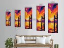 Lake Dock, Rustic, Peaceful, Warm, Framed Canvas Print, Waterfront Art, Cabin Decor, Lodge Wall Art, Living Room Artwork, Sunset Glow