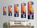 River Landscape, Colorful Trees, Abstract Nature Art, Autumn Scene, Vibrant Wall Art, Eclectic Home Decor, Framed Canvas Print