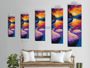 Tranquil Lake, Sunset Serenity, Vibrant Art, Framed Canvas Print, Home Office Wall Art, Boho Art, Autumn Decor, Gift Idea