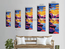 Serene River, Vibrant Sky, Mountain View, Framed Canvas Print, Cabin Wall Art, Fall Home Decor, Nature Artwork, Gift Idea