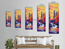 Forest Reflection, Tranquil Nature Art, Framed Canvas Print, Lakeside Sunset, Serene Wall Decor, Meditation Room Art