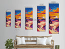 Desert Sunset Path, Warm Scenic Art, Serene Nature Print, Framed Canvas Print, Vibrant Boho Decor, Southwest Landscape, Earthy Tones