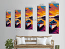 Serene Boat, Sunset Lake, Nautical Art, Tranquil Waters, Canvas Print, Coastal Wall Art, Bedroom Art, Lakehouse Decor, Boho Artwork