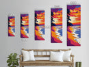 Sunset Beach Waves, Coastal Landscape, Vibrant Ocean Scene, Framed Canvas Print, Nautical Wall Art, Modern Beach Decor, Warm Aesthetic