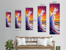 Ocean Wave Crash, Dramatic Seascape, Vibrant Coastal Art, Framed Canvas Print, Nautical Home Decor, Bold Colorful Aesthetic, Beach House