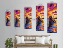 Sunset Shipwreck, Nautical Art, Vibrant Ocean Scene, Framed Canvas Print, Coastal Decor, Beach House Wall Art, Living Room Art