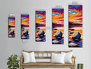 Rocky Lake, Autumn Sunset, Peaceful Nature Scene, Canvas Print, Rustic Cabin Decor, Wilderness Wall Art, Cozy Home Accent