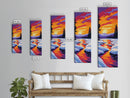 Sunset River, Nature Wall Art, Framed Canvas Print, Rustic Decor, Fall Art, Landscape Painting, Living Room Art, Cabin Aesthetic