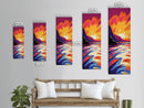 Ocean Sunset, Vibrant Landscape, Framed Canvas Print, Coastal Art, Beach House Decor, Living Room Art, Minimalist Nature Painting