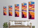 Cowboy Beach, Western Art, Framed Canvas Print, Sunset Coastal Decor, Rustic Wall Art, Vibrant Painting, Beach Aesthetic