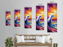 Ocean Wave, Surfing Art, Framed Canvas Print, Beach House Wall Art, Coastal Home Decor, Nautical Wall Art, Vibrant Seascape Painting