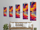 Sunset Glow, Vibrant Sky, Nature Art, Framed Canvas Print, Modern Wall Art, Boho Decor, Landscape Painting, Living Room Wall Art