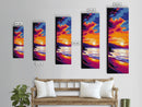 Beach Sunset, Ocean Waves, Vibrant Colors, Framed Canvas Print, Coastal Wall Art, Tropical Art, Bedroom Decor, Summer Painting