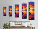 Coastal Glow, Sunset View, Seascape Art, Canvas Print, Beach House Decor, Vibrant Wall Art, Modern Painting, Living Room Art