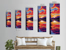 Vibrant Sunset, Water Reflections, Dreamy Landscape, Framed Canvas Print, Nature Painting, Relaxing Art, Living Room Wall Decor