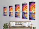 Crashing Wave, Ocean Wall Art, Surf Aesthetic Print, Tropical Beach Decor, Vibrant Seascape Painting, Coastal Vibes, Framed Canvas Print