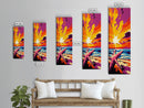 Beach Starfish, Ocean Wall Art, Coastal Decor, Framed Canvas Print, Vibrant Sunset, Nautical Art, Seaside Home, Relaxing Decor