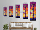 Totem Pole, Sunset Wall Art, Native American Art, Vibrant Home Decor, Tribal Artwork, Living Room Wall Art, Framed Canvas Print