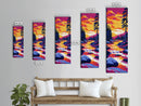 River Sunset, Vibrant Nature Art, Scenic Landscape Painting, Tranquil Home Decor, Cabin Wall Art, Adventure Art, Framed Canvas Print