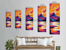 Mountain Sunset, Vibrant Nature Art, Bold Landscape Painting, Adventure Decor, Cabin Wall Art, Boho Living Room Art, Framed Canvas Print