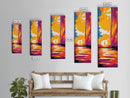 Urban Sunset, Cityscape Art, Vibrant Skyline Painting, Contemporary Wall Decor, Bold Living Room Art, Canvas Print