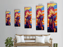 Vibrant Headdress, Native American, Tribal Art, Wall Decor, Framed Canvas Print, Boho Art, Office Art, Living Room Wall Art