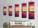 Rolling Hills Sunset, Vibrant Nature Art, Bohemian Wall Decor, Canvas Print, Autumn Country Landscape, Warm Aesthetic, Rustic Home