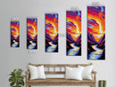 Sunset Canyon, Vibrant Landscape, Colorful Nature, Wall Art, Framed Canvas Print, Living Room Decor, Modern Home Aesthetic
