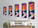 Sunset River, Tranquil Lake, Colorful Sky, Nature Art, Framed Canvas Print, Bedroom Decor, Rustic Cabin Landscape Aesthetic