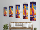 Surfing Wave, Ocean Adventure, Vibrant Summer, Coastal Art, Framed Canvas Print, Beach House Decor, Nautical Wall Aesthetic