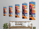 Cliffside Ocean, Sunset Beach, Dramatic Seascape, Coastal Art, Framed Canvas Print, Living Room Decor, Modern Home Aesthetic
