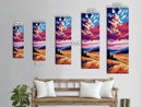 Rolling Hills, Vibrant Wheat Field, Sunset Skies, Nature Art, Framed Canvas Print, Dining Room Decor, Cozy Farmhouse Aesthetic