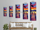 Dock Sunset Reflection, Framed Canvas Print, Lake Wall Art, Nature Decor, Sunset Art, Vibrant Landscape, Modern Art, Large Wall Art